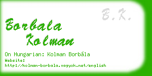 borbala kolman business card