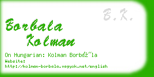 borbala kolman business card